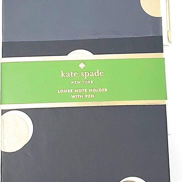 Kate Spade NWT Loose Noteholder with Pen and Gold Dots - Picture 2 of 4